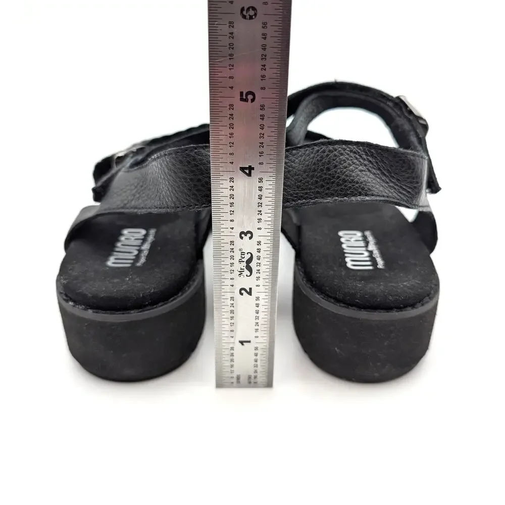 Munro Conner Ankle Strap Platform Sandals Women's Black Size US9.5M EU40
